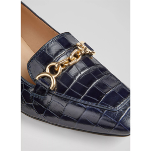 LK Bennett Johanna Croc Effect Trim Block Loafer